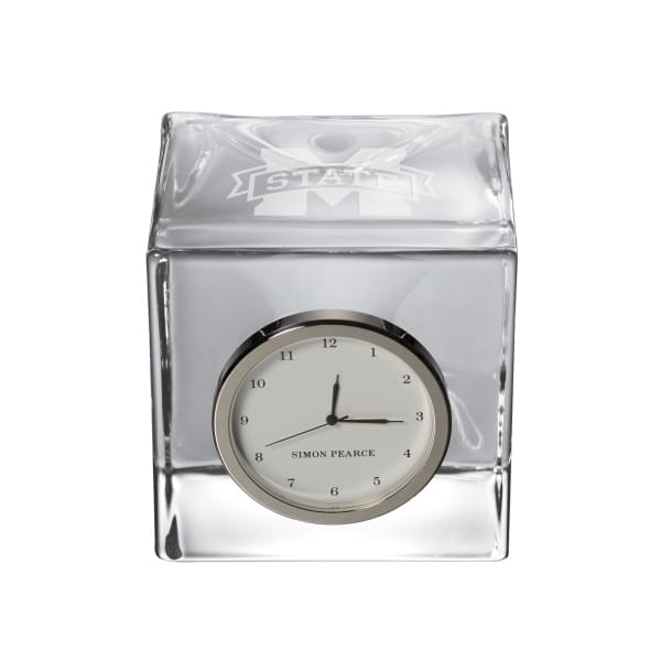 Mississippi State Glass Desk Clock by Simon Pearce