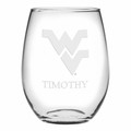 West Virginia Stemless Wine Glasses Made in the USA - Set of 4 - Image 1
