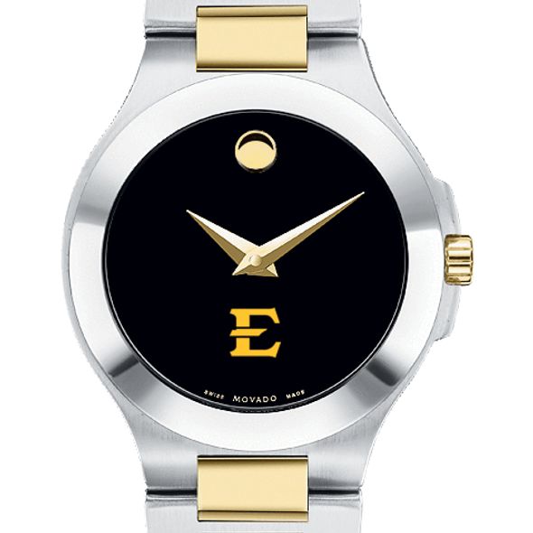 East Tennessee State Women's Movado Collection Two-Tone Watch with Black Dial - Image 1