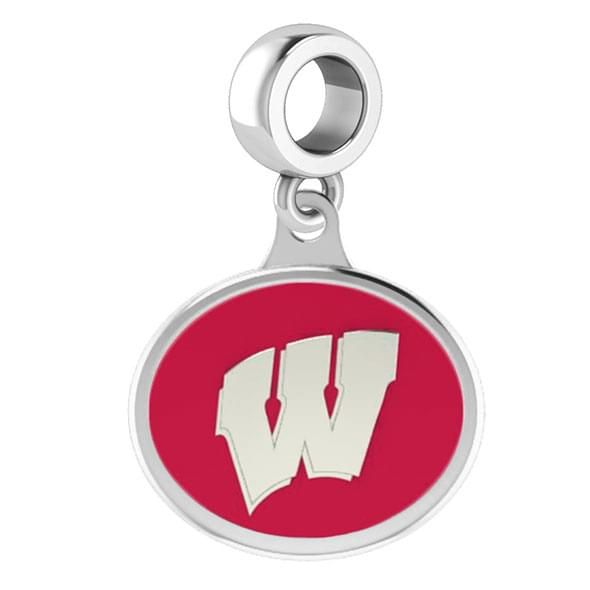 Wisconsin Round Enameled Drop Charm