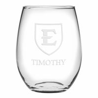 East Tennessee State Stemless Wine Glasses Made in the USA - Set of 4