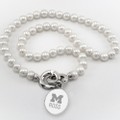 Michigan Ross Pearl Necklace with Sterling Silver Charm - Image 1