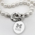 Michigan Ross Pearl Necklace with Sterling Silver Charm - Image 2