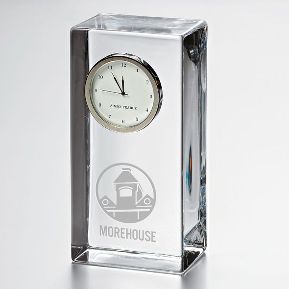 Morehouse Tall Glass Desk Clock by Simon Pearce - Image 1