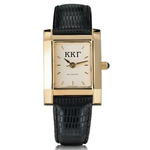 KKG Women's Gold Quad Watch with Leather Strap