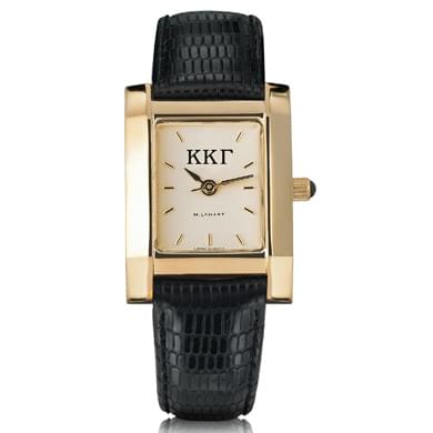 KKG Women's Gold Quad Watch with Leather Strap
