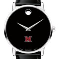 Miami University Men's Movado Museum with Leather Strap - Image 1