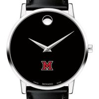 Miami University Men's Movado Museum with Leather Strap