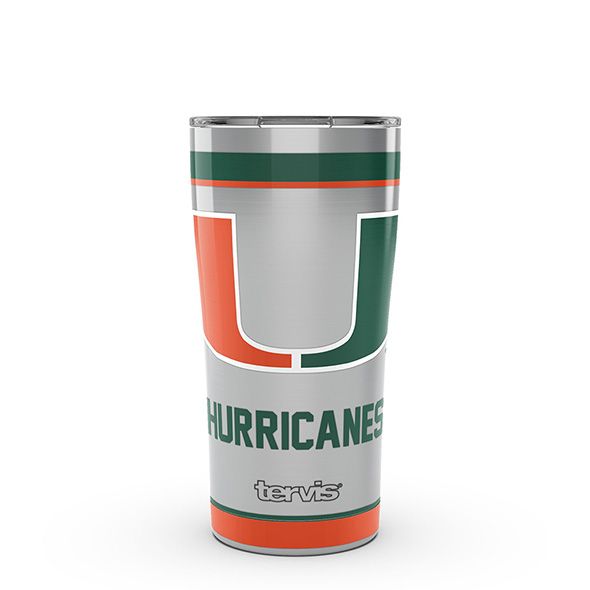 Miami Hurricanes 20 oz. Stainless Steel Tervis Tumblers with Hammer Lids - Set of 2 - Image 1