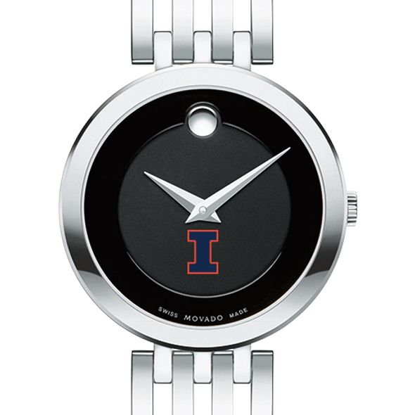 University of Illinois Women's Movado Esparanza Stainless Steel Museum with Bracelet