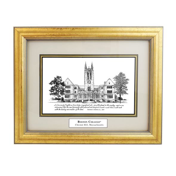 Boston College Black Ink Gold Frame
