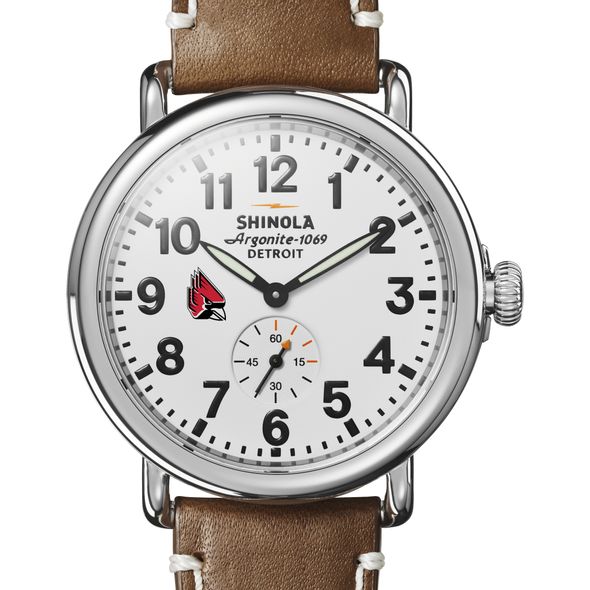Ball State Shinola Watch, The Runwell 41mm White Dial - Image 1