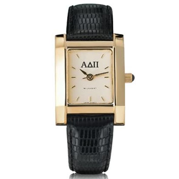 ADPi Women's Gold Quad Watch with Leather Strap