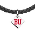 click to view Boston University Leather Necklace with Sterling Silver Tag - Image 2