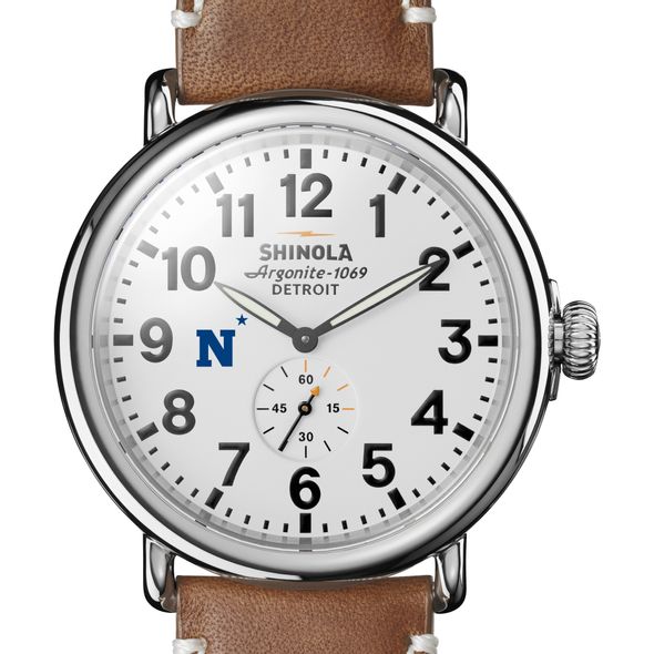 USNA Shinola Watch, The Runwell 47mm White Dial - Image 1