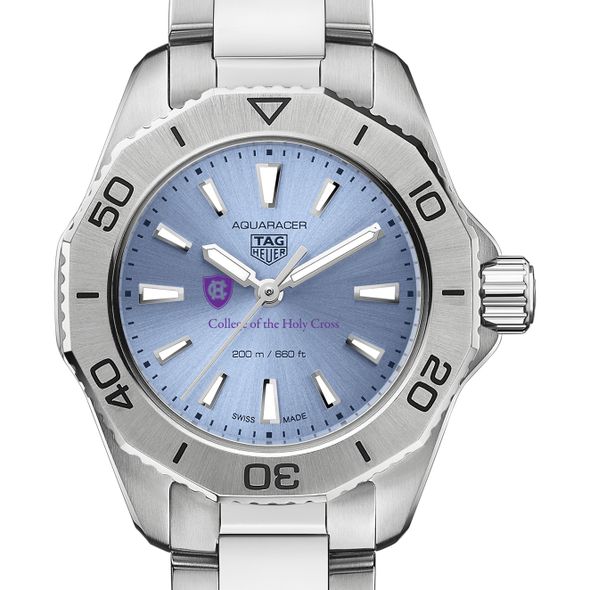 Holy Cross Women's TAG Heuer Steel Aquaracer with Blue Sunray Dial - Image 1