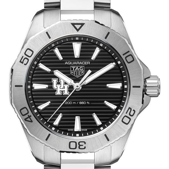 Houston Men's TAG Heuer Steel Aquaracer with Black Dial - Image 1