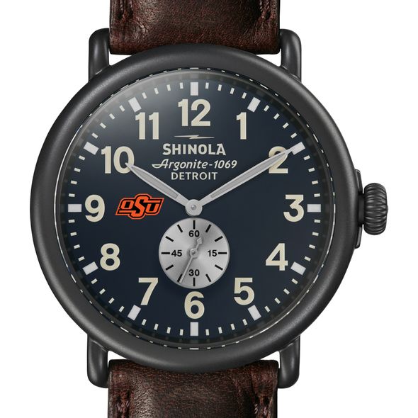 Oklahoma State Shinola Watch, The Runwell 47mm Midnight Blue Dial - Image 1