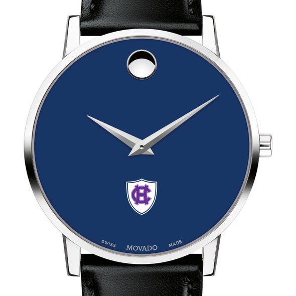 Holy Cross Men's Movado Museum with Blue Dial & Leather Strap