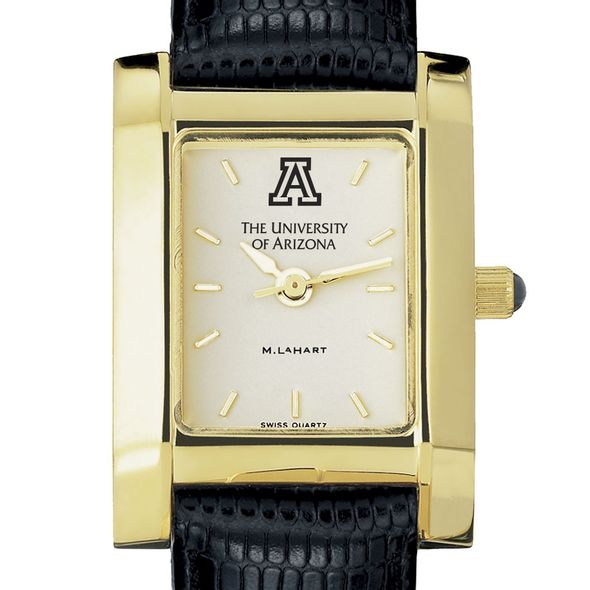 University of Arizona Women's Gold Quad with Leather Strap