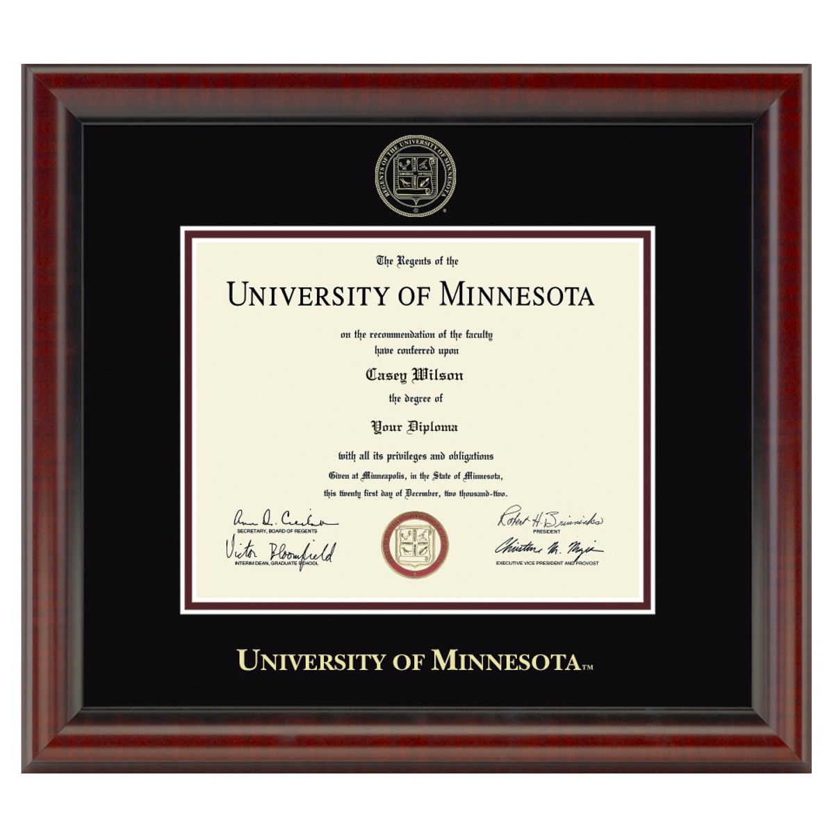 Minnesota Diploma Frame, the Fidelitas - Graduation Gift Selection