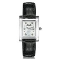 Delta Delta Delta Women's Mother of Pearl Quad Watch with Diamonds & Leather Strap - Image 1