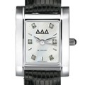 Delta Delta Delta Women's Mother of Pearl Quad Watch with Diamonds & Leather Strap - Image 2