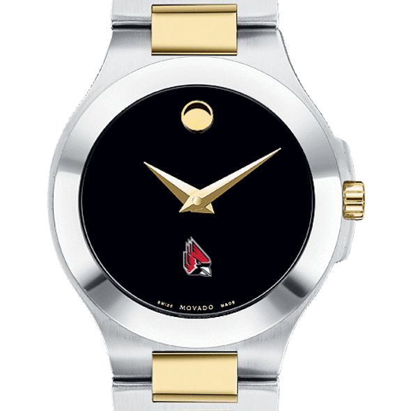 Ball State Women's Movado Collection Two-Tone Watch with Black Dial - Image 1