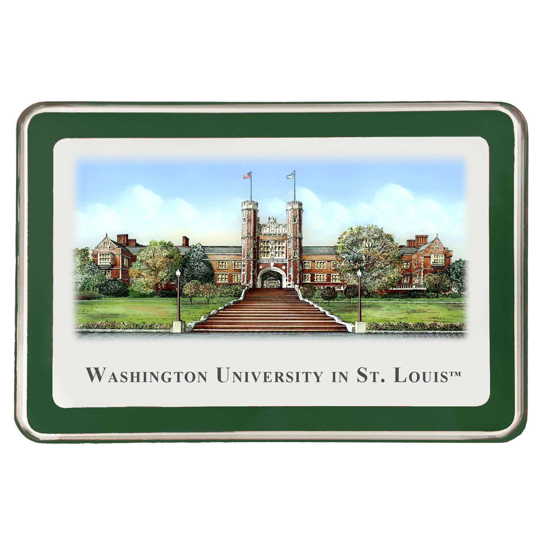WUSTL Eglomise Paperweight