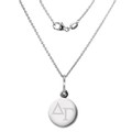 Delta Gamma Sterling Silver Necklace with Silver Charm - Image 1