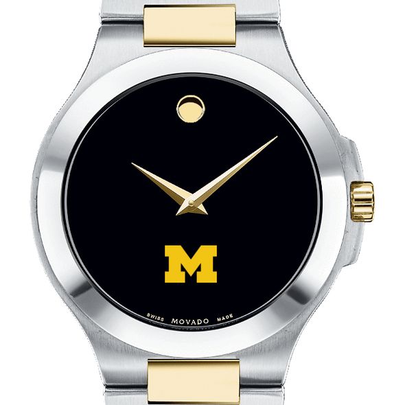 Michigan Men's Movado Collection Two-Tone Watch with Black Dial - Image 1