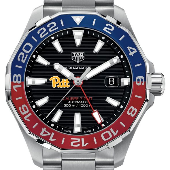 Pitt Men's TAG Heuer Automatic GMT Aquaracer with Black Dial and Blue & Red Bezel - Image 1