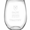 Emory Goizueta Stemless Wine Glasses Made in the USA - Set of 4 - Image 2