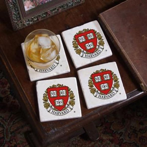 Harvard Logo Marble Coasters - Image 1