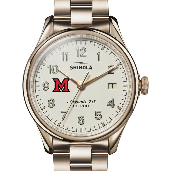 Miami University Shinola Watch, The Vinton 38mm Ivory Dial - Image 1
