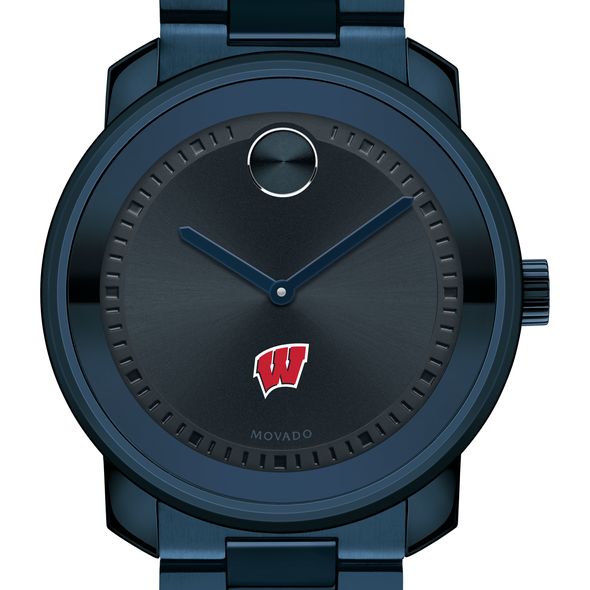 University of Wisconsin Men's Movado BOLD Blue Ion with Bracelet - Image 1