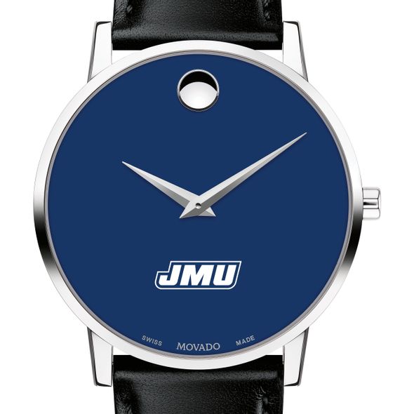 James Madison University Men's Movado Museum with Blue Dial & Leather Strap