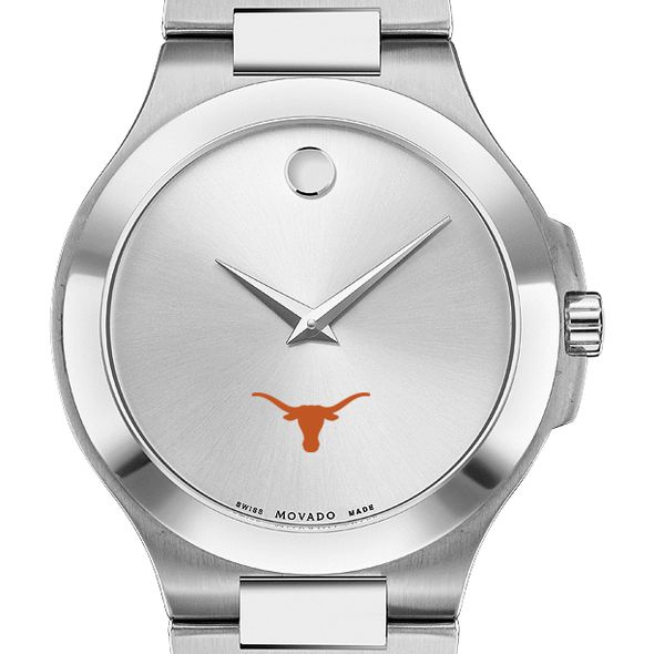 Texas Longhorns Men's Movado Collection Stainless Steel Watch with Silver Dial - Image 1