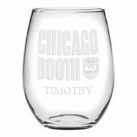 Chicago Booth Stemless Wine Glasses Made in the USA - Set of 2