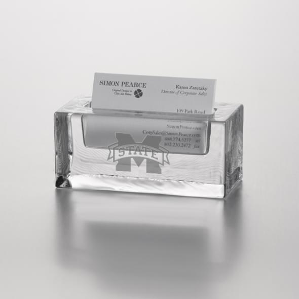 Mississippi State Glass Business Cardholder by Simon Pearce