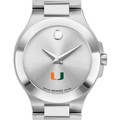 University of Miami Women's Movado Collection Stainless Steel Watch with Silver Dial - Image 1