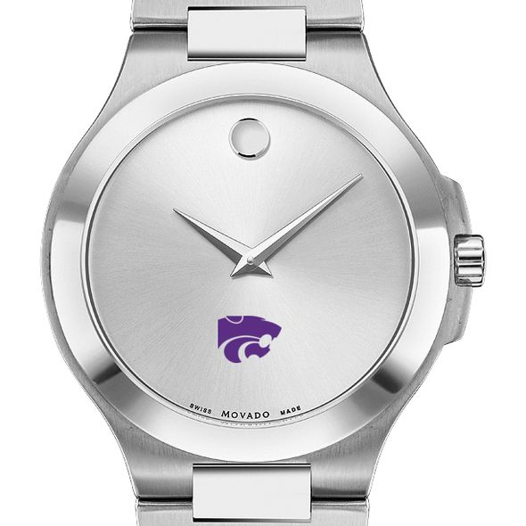 Kansas State Men's Movado Collection Stainless Steel Watch with Silver Dial - Image 1
