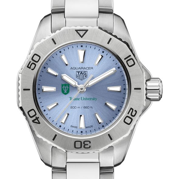 Tulane Women's TAG Heuer Steel Aquaracer with Blue Sunray Dial - Image 1