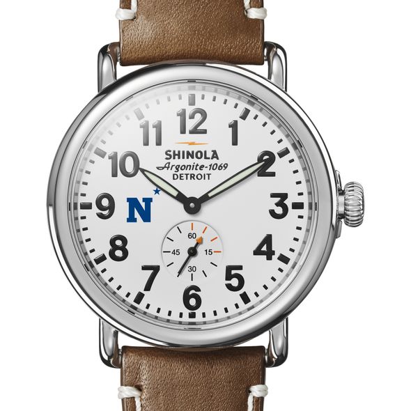 USNA Shinola Watch, The Runwell 41mm White Dial - Image 1