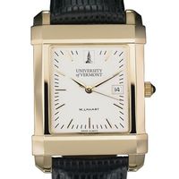 Vermont Men's Gold Quad with Leather Strap