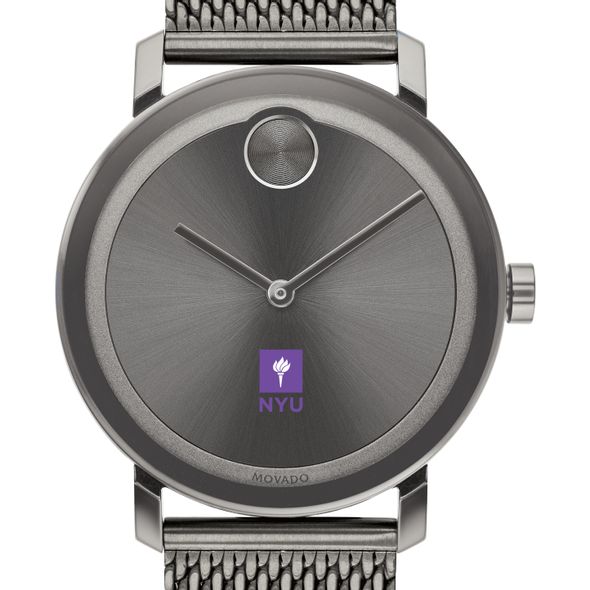 New York University Men's Movado BOLD Gunmetal Grey with Mesh Bracelet