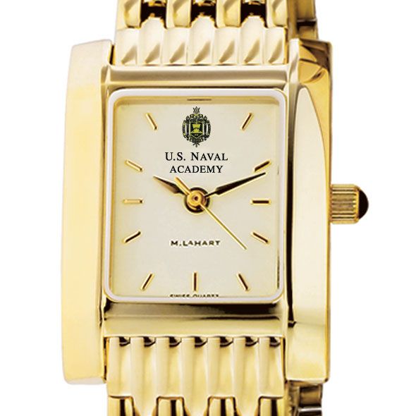 USNA Women's Gold Quad Watch with Bracelet