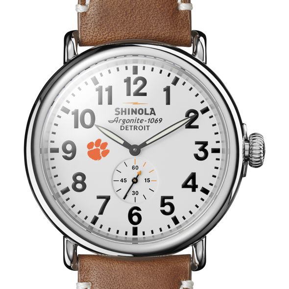 Clemson Shinola Watch, The Runwell 47mm White Dial - Image 1