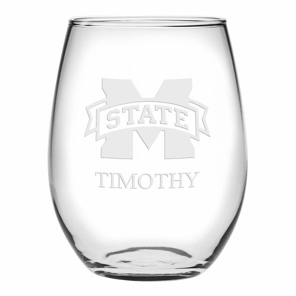 MS State Stemless Wine Glasses Made in the USA - Set of 2 - Image 1