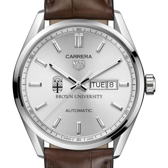 Brown Men's TAG Heuer Automatic Day/Date Carrera with Silver Dial - Image 1